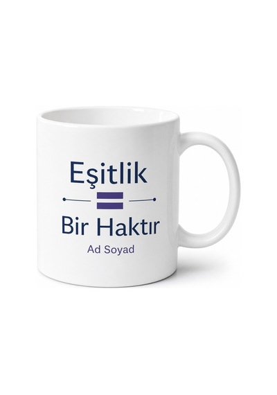 Equality Temalı Eşitlik İngilizce Kupa Bardak Özel Tasarım Hediye Beyaz / Çok Renkli