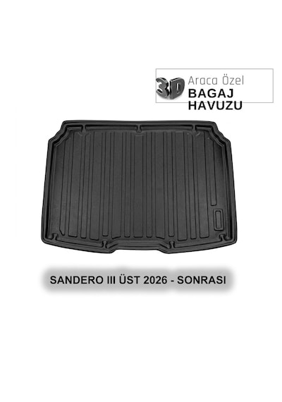 Dacıa Sandero Iıı Üst Kademe 26+ 3d Araca Özel 3d Bagaj Havuzu
