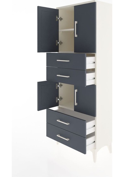 Arges Dolap 3 Raflı 4 Çekmeceli 4 Kapaklı 60x30x163 Aytaşı-an... Aytaşı