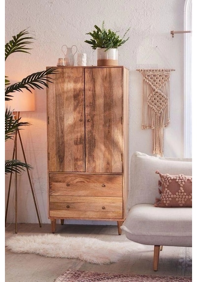Ahşap Çok Amaçlı Vintage Model Elbise Dolabı, Gardrop