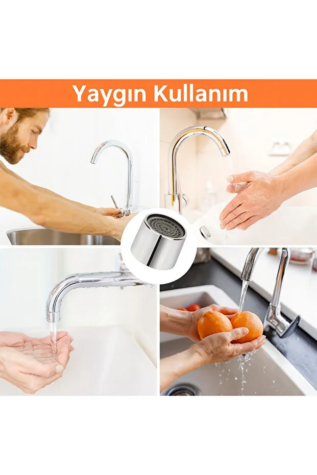 Musluk Perlatörü Su Tasarruflu Krom Pirinç Musluk Ucu Sıçratmaz 1 Adet