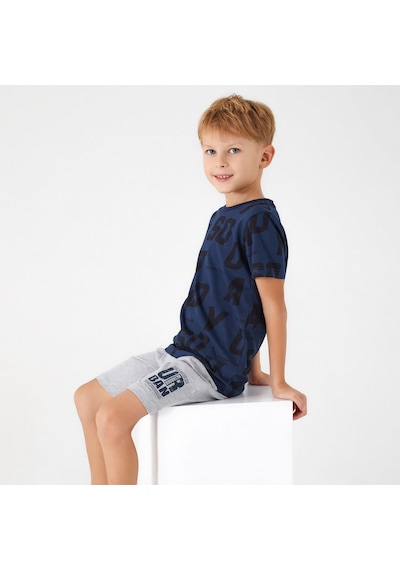 Roly Poly Erkek Çocuk Bermuda Takımı RP3040 Saks Mavisi