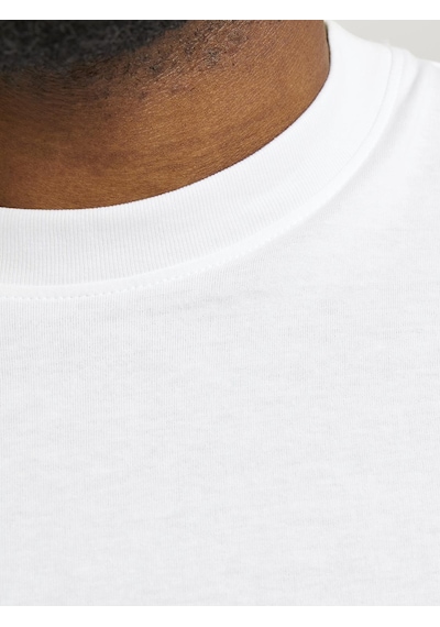 Jack & Jones Büyük Beden Düz Bisiklet Yaka Tisört - Bradley - 12250623 WHITE