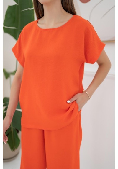 De'charme Oranj T-shirt Ve Pantolon Takım