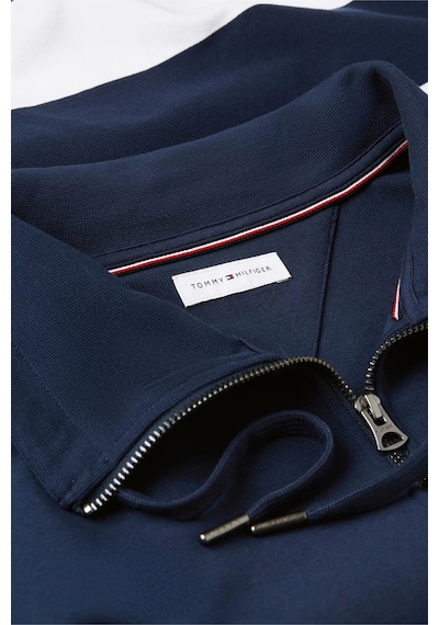 Tommy Hilfiger Relaxed Fit Fermuarlı Yaka Çizgili Sweat Erkek Sweat Mw0mw43190 Dcc Lacivert