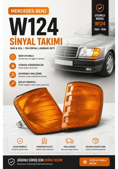 Mercedes W124 Turuncu Sinyal Takımı - Duysuz