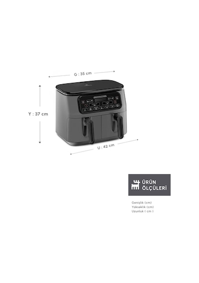 Karaca Air Pro Cook Duo Tandır XXXL 4+4 Litre Airfryer Fritöz 8 Kişilik