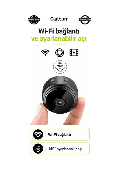 Kablosuz Mini Güvenlik Kamerası Wifi Canlı İzleme, Manyetik, Şarj Edilebilir