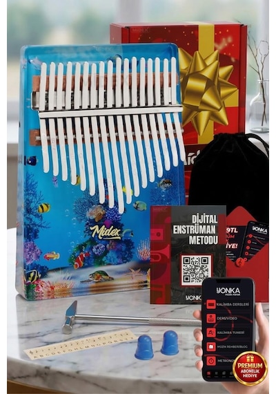 Midex Klx-640 Okyanus Cam Kalimba 17 Tuşlu Full Set