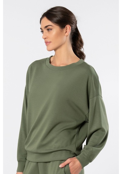Türen Kadin Bisiklet Yaka Sweatshirt 3613/yeşil Yeşil