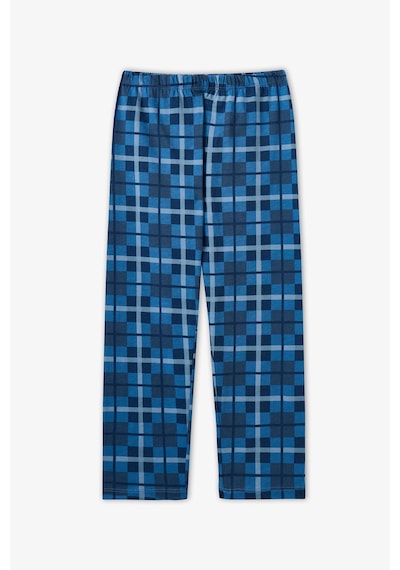 Penti Erkek Çocuk Mavi Book Lovers Ekoseli Pamuklu Uzun Kollu Gömlek Pantolon Pijama Takımı Bl97