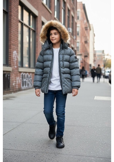 Benitto Kids Erkek Çocuk Şişme Mont 51334 Antrasit