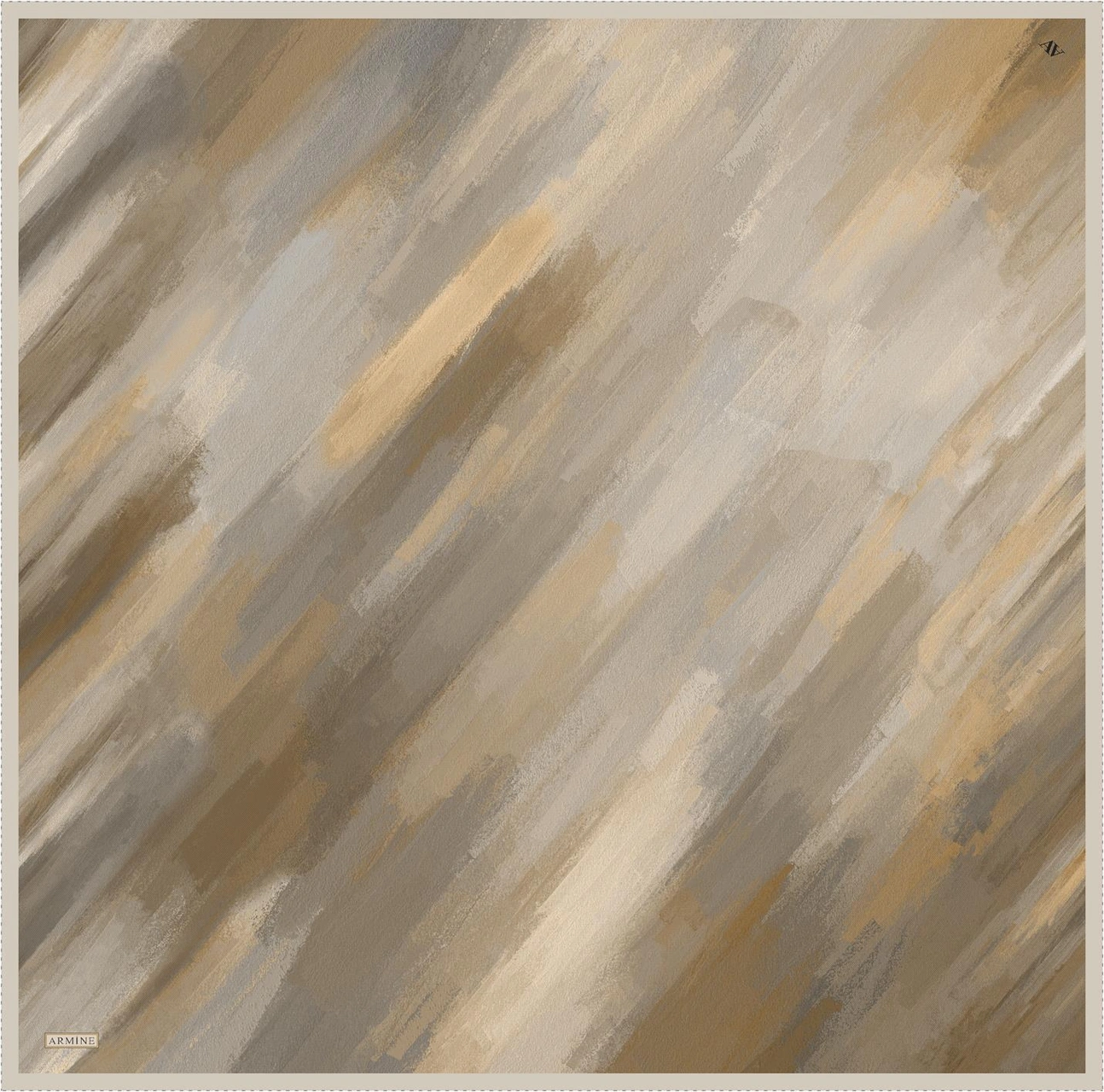 Armine Soyut Desenli Saf İpek Twill Eşarp 9308d 08 Camel