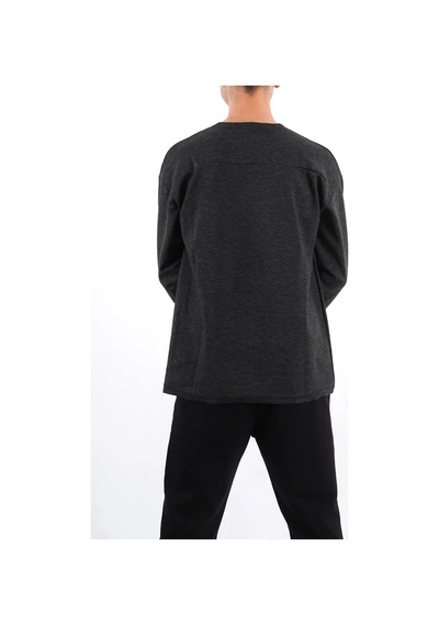 Erkek İnce Uzun Kollu Oversize Sweat-antrasit Anrasit