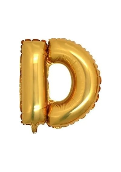 Gold Folyo Balon D Harfi 16inç 40cm Sarı