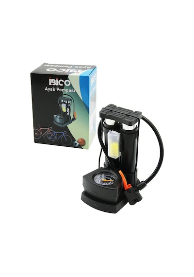İbico İ18-048 Saatli Dikey Model 2 İnce Pistonlu Ayak Pompası Hava Pompası