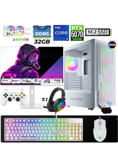 Fazeon Astra X890 i9-14900KF 32 GB 1 TB M.2 NVMe SSD 12 GB RTX5070 24.5" Free Dos Masaüstü Oyuncu Bilgisayarı