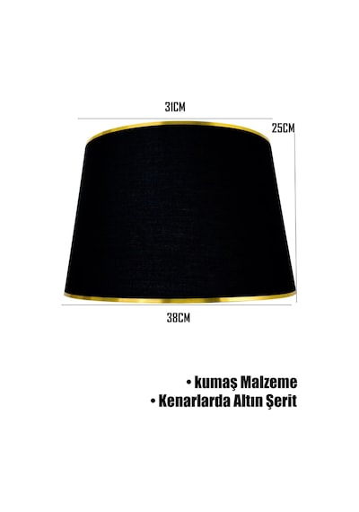 Siyah Gold Şeritli Lambader Şapkası Siyah
