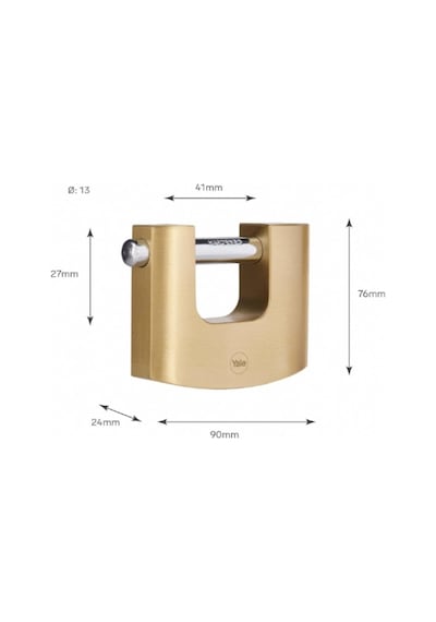 Yale Oval Kayar Pimli Pirinç Asma Kilit 90 Mm