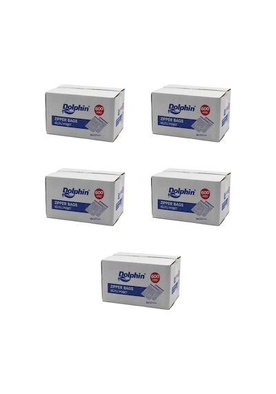 Dolphin Kilitli Şeffaf Buzdolabı Kilitli Saklama Poşeti Torba 5 x 1000'li 8 x 10 CM