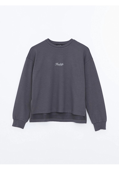 LC Waikiki Lcw Vision Antrasit Bisiklet Yaka Baskılı Oversize Kadın Sweatshirt Açık Kahverengi LC Waikiki Lcw Vision Antrasit Bisiklet Yaka Baskılı Oversize Kadın Sweatshirt Açık Kahverengi