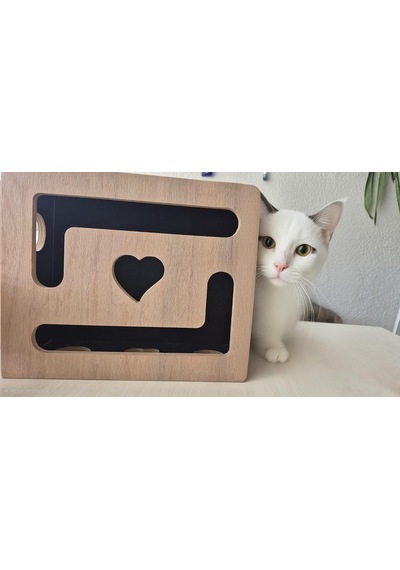 Kedi Tırnak Törpüsü Ve Oyun Kutusu L Model - Doğal Ağaç, Ev Kedileri İçin