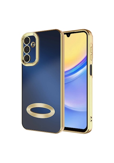 Zore Galaxy Uyumlu A25 Kılıf Kamera Korumalı Logo Gösteren Omega Kapak - Siyah Siyah