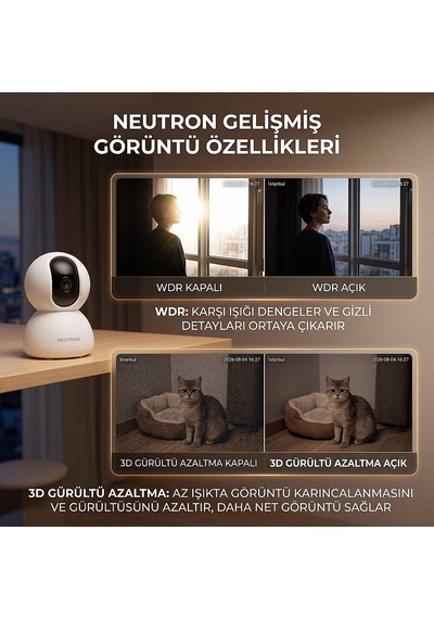 Neutron Ntl-pt-16-3mp İç Mekan Kamerası, Evcil Hayvan Ve Güvenlik Kamerası