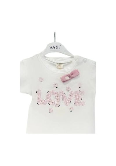 Zekids Kız Bebek Papatya Desenli Pantolonlu Takım-14532 Pembe