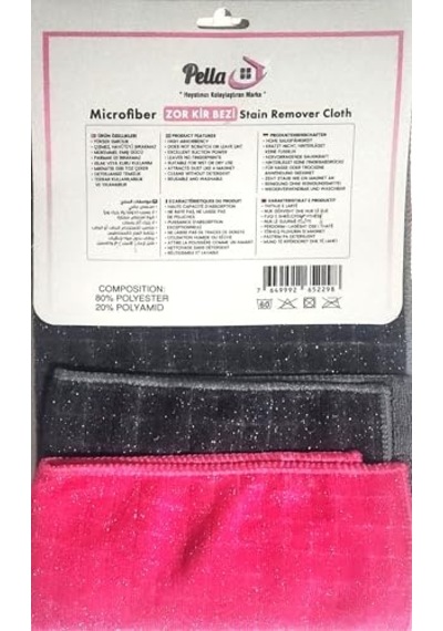 Pella Mikrofiber Zor Kir Bezi 2.li Pembe,gri Genel