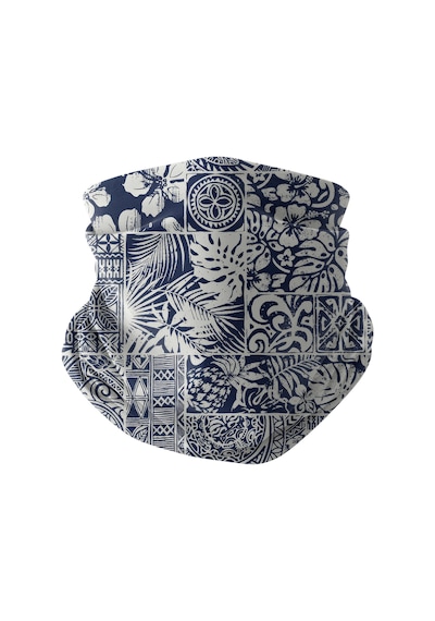 Bobrear Lacivert Tropikal Patchwork Desenli Çok Amaçlı Buff Bandana Boyunluk Çok Renkli