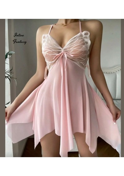 Miressa Kelebek Gecelik Pembe