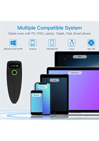 Refox W7 1100mah 1d 2d Qr Bluetooth Wireless Barkod Okuyucu