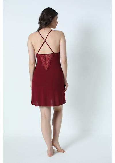 Alissa 9620 Kadın Çeyizlik Dantelli Penye 6'lı Set -bordo Bordo