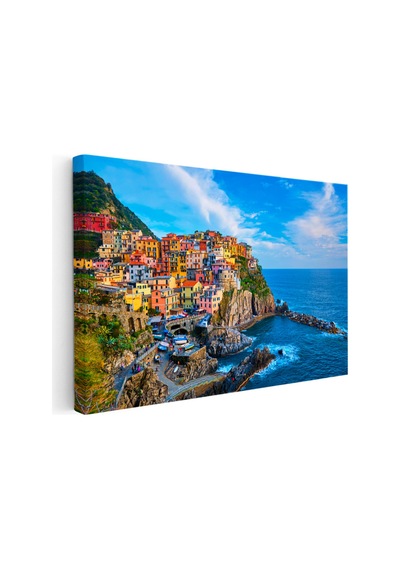 Kanvas Tablo İtalya Cinque Terre Sahil Kasabası Şehir Mimari Tablo Ev Ofis Duvar Dekoru 1