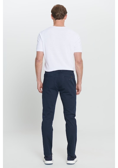 Erkek Lacı Slim Fit Dar Kesim Pamuklu Esnek Chino Pantolon Lacı Lacivert