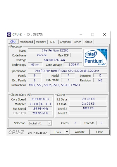 İntel Pentium Processor E2200 2.20 GHz LGA775 1 MB Cache 65 W İşlemci
