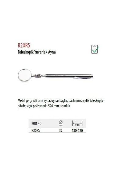 Ceta Form R20rs Teleskopik Yuvarlak Ayna cep Tipi