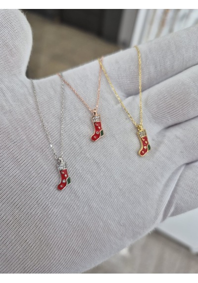 925 Ayar Papatya Silver Yılbaşı Hediye Çizme Kolye.rose.gold.rodaj Gümüş