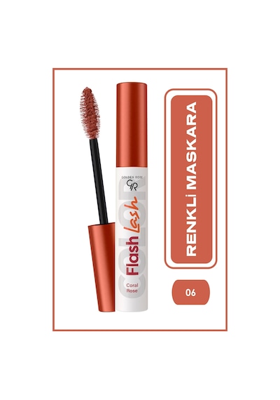 Golden Rose Suya Dayanıklı Hacim Veren Flash Lash Renkli Maskara 06 Coral Rose