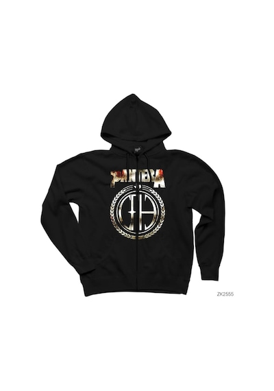 Pantera Silver Since Siyah Fermuarlı Kapşonlu Sweatshirt Siyah