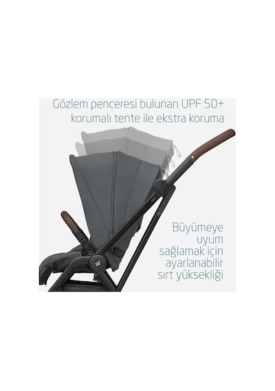 Maxi-cosi Leona2 Çift Yönlü Uzatılabilir Sırt Desteği Tam Yatabilir Bebek Arabasıtwillic Graphite
