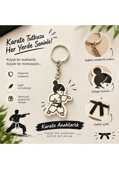 Karate Taekwondo Judo Tekvando Figürlü Anahtarlık