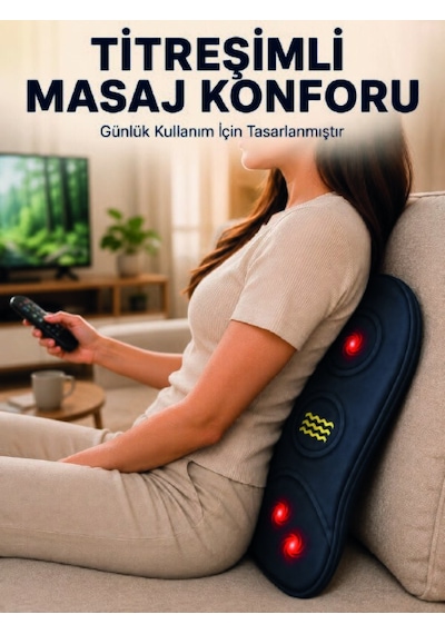 Ergonomik Isıtmalı Bel Masaj Minderi Sırt Destek Minderi Renkli