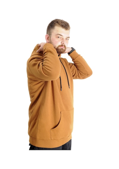 Mode Xl Büyük Beden Sweat Kapşon Kangoroo Pocket Basic 20562 Camel 001