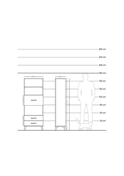 Arges Dolap 3 Raflı 3 Çekmeceli 60x30x163 Aytaşı-aytaşı Aytaşı