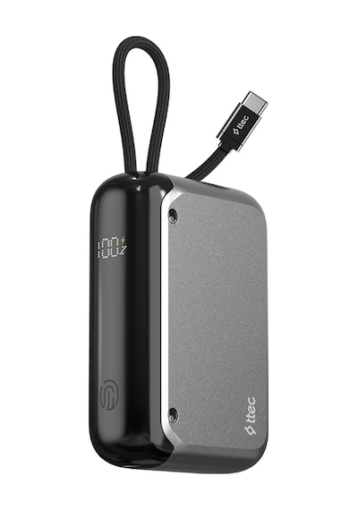 Ttec 2BB228UG Recharger LCD 10.000 mAh PD 30W USB-C Dahili Kablolu Taşınabilir Hızlı Şarj Aleti/Powerbank