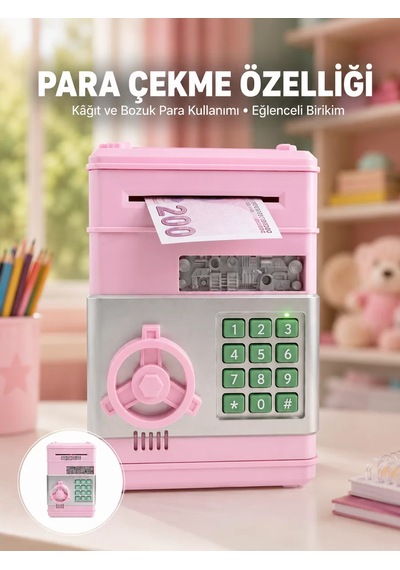 Şifreli Elektronik Para Biriktirme Kumbarası Büyük Kapasiteli - 4997
