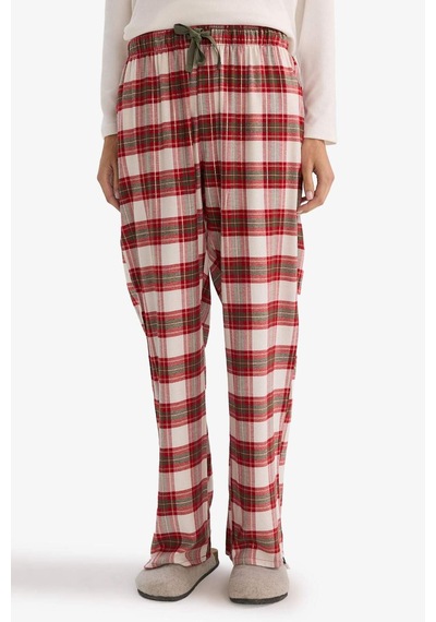 Defacto Regular Fit Uzun Boy Flanel Kareli Pijama Altı-fall İn Love F3673ax25wnbr196 Bordo-br196