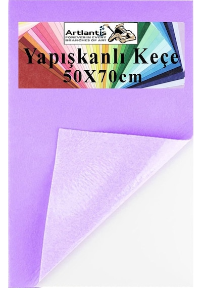 Yapışkanlı Keçe 50x70 Cm 1 Adet 2.0 Mm Kendinden Yapışkanlı Renkli Hobi Keçesi Elişi Keçe Kumaşı Anasınıfı Kreş Etkinlik Lila